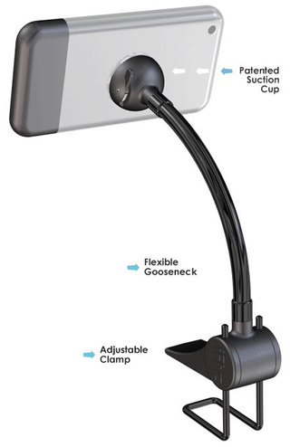 Illustration for article titled iFlyz Clamps Media Player to Tray Table (No MacGyvering Necessary)